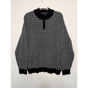 Brax Feel Good Steffen Quarter Zip Pullover Sweater Wool Blend Gray Long-Sleeve